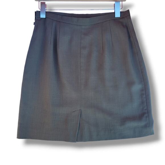 Banana Republic Wool Pencil Skirt Women’s Military Back Slit Workwear size 12 - Picture 2 of 9